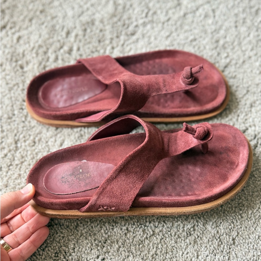 Free People Maroon Suede Sandals